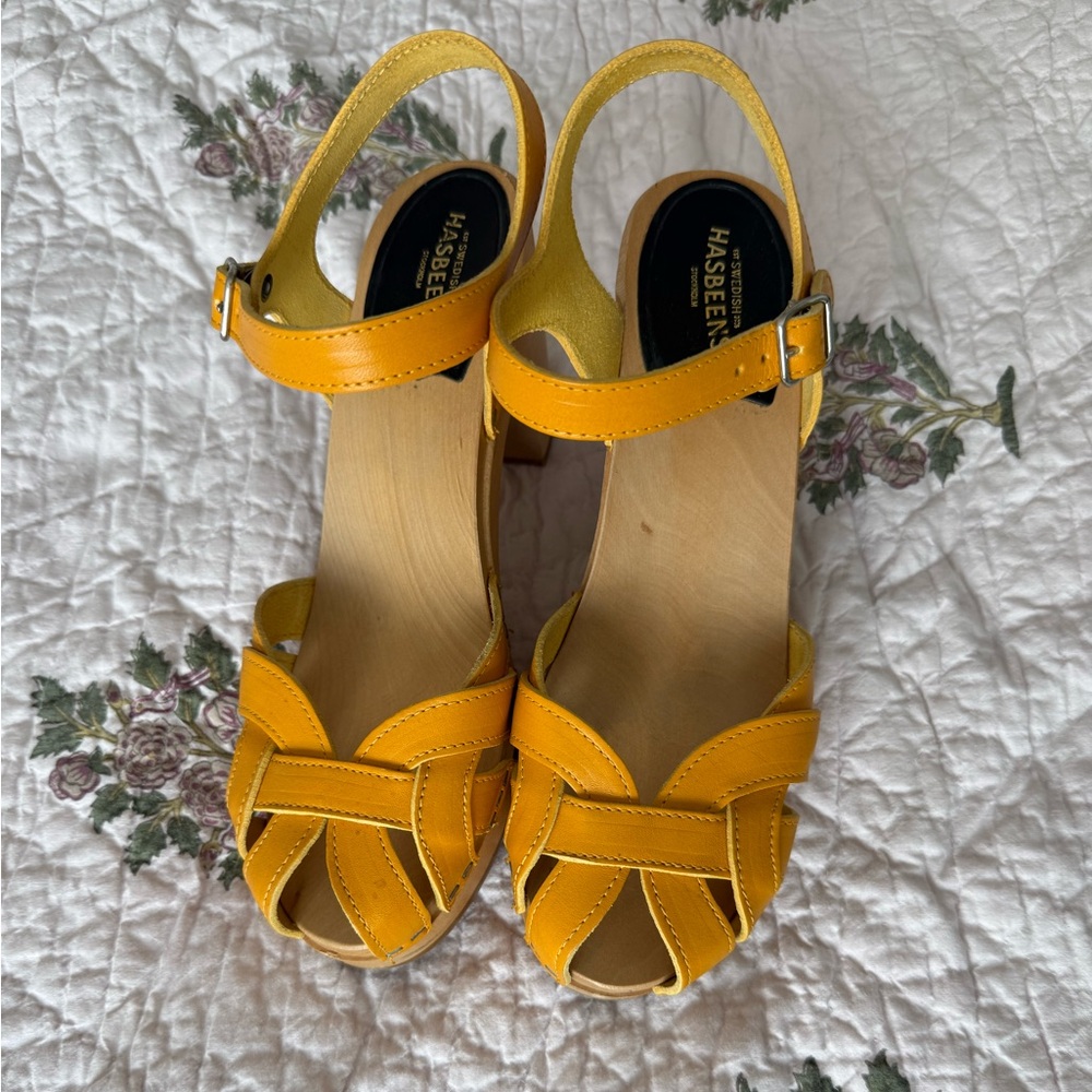 Swedish Hasbeens Women's Yellow Sandals